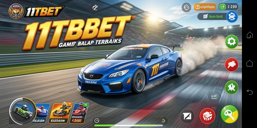 Tampilan utama gameplay Racing yang mendebarkan di 11TBET.