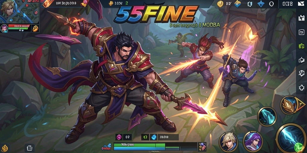 Tampilan gameplay seru di arena pertarungan MOBA.