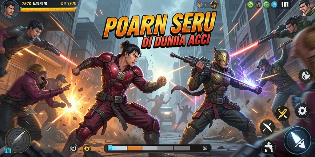 Tangkapan layar menampilkan aksi seru dalam gameplay 797K.