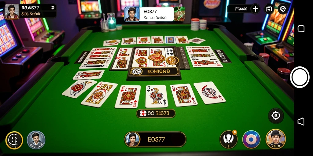 Tampilan menarik dari gameplay EOS77 dengan variasi permainan domino.
