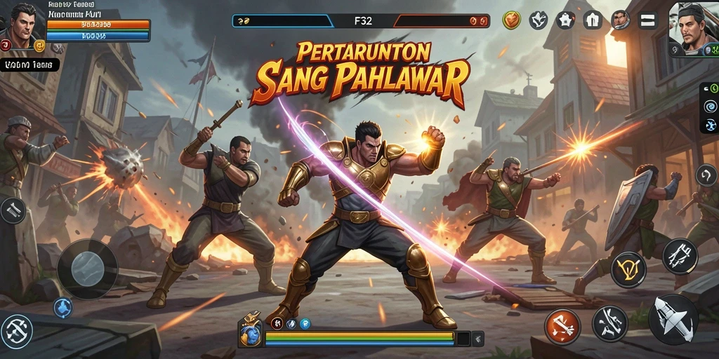 Tangkapan layar F32 menampilkan pertarungan seru dengan grafis menawan.