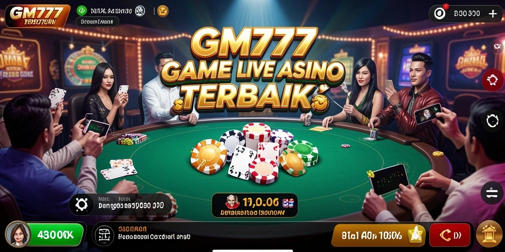 Tampilan gameplay Live Casino GM777 yang mendebarkan dan interaktif.