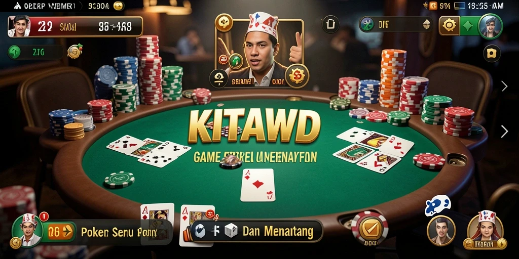 Screenshot utama KITAWD menampilkan gameplay Poker yang dinamis dan seru.