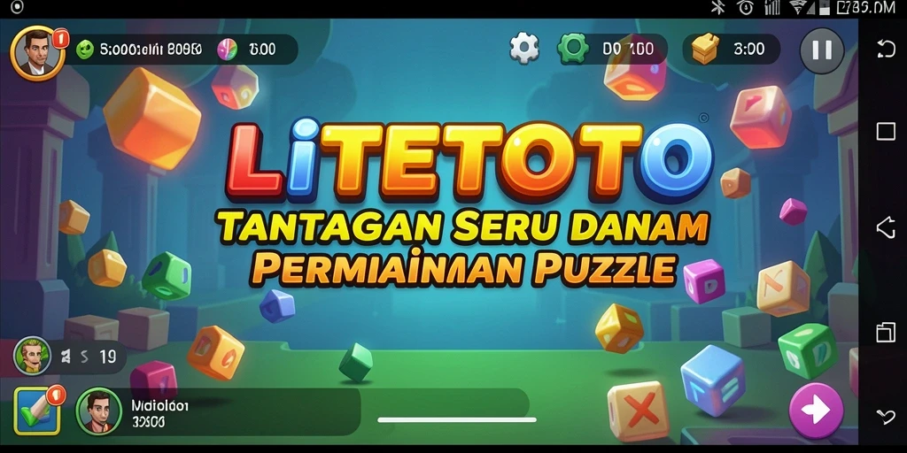 Screenshot gameplay LITETOTO menampilkan tantangan puzzle yang menstimulus.