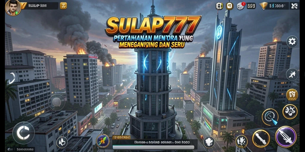 Screenshot gameplay Tower Defense SULAP777 dengan aksi menegangkan.