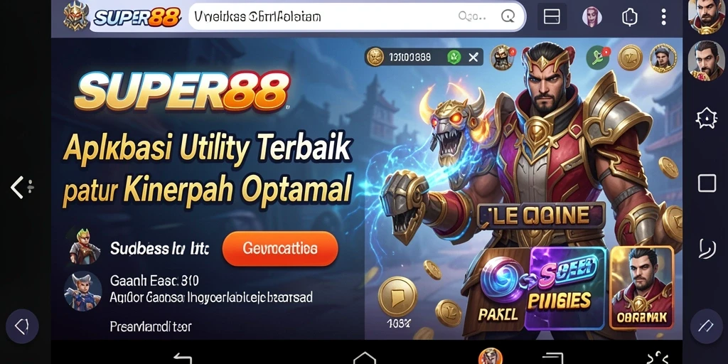 Tampilan antarmuka utama SUPER88 dengan fitur optimasi kinerja.
