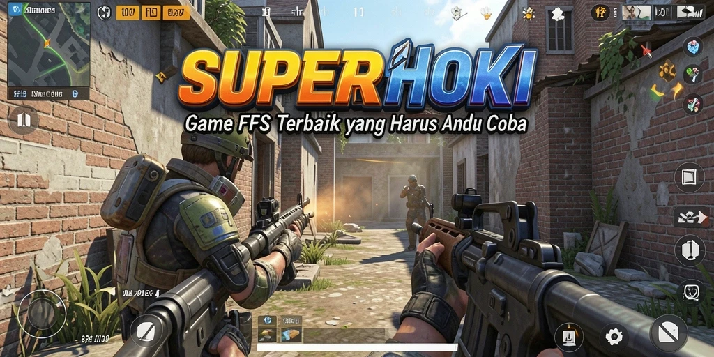 Screenshot gameplay SUPERHOKI menampilkan aksi pertempuran yang mendebarkan.
