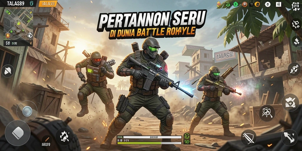 Tampilan menarik gameplay TALAS89 dalam pertempuran Battle Royale.