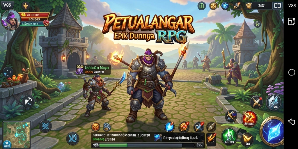 Tampilan gameplay V89 yang mendebarkan dengan pertarungan epik.